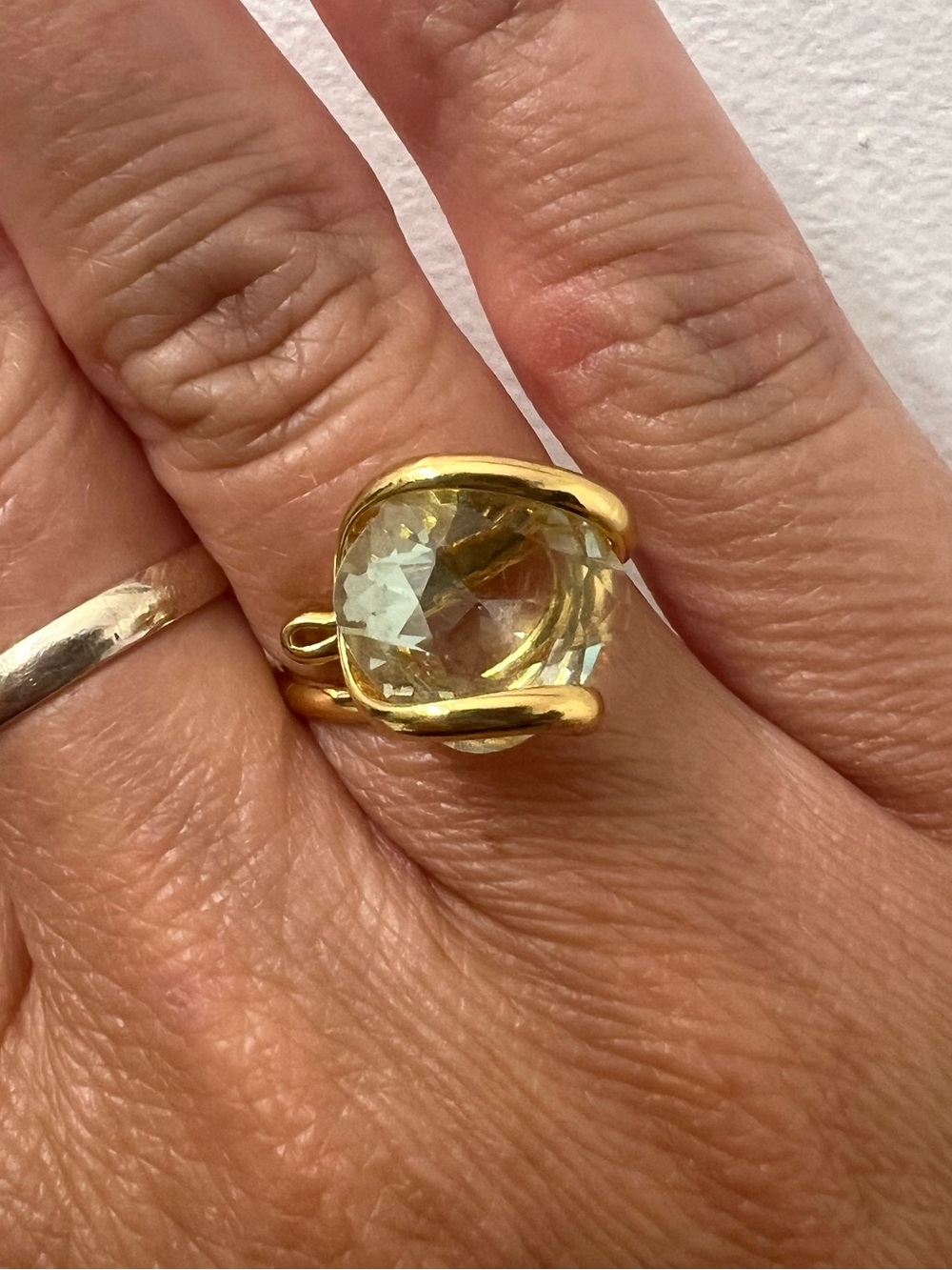 Andrea Marazzini Crystal Cocktail Ring in Gold Plated Sterling Silver